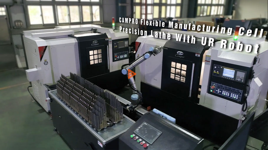 Precision CNC Lathe CPV-208 with UR Robot Precision CNC Lathe video cpl 208